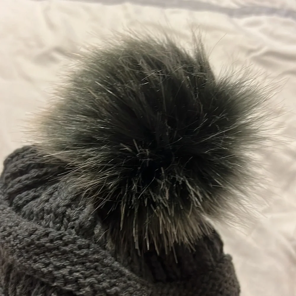 C.C. Gray beanie with pompon